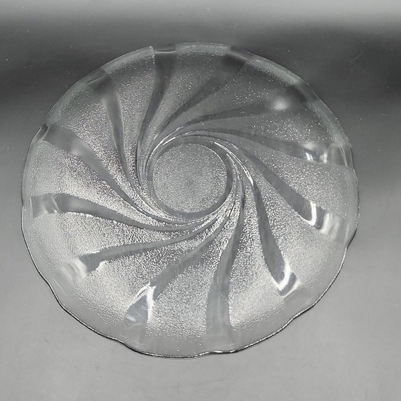 ARCOROC Durand Clear Glass Swirl Dinner Plates 11" Set of 3 - Picture 6 of 7